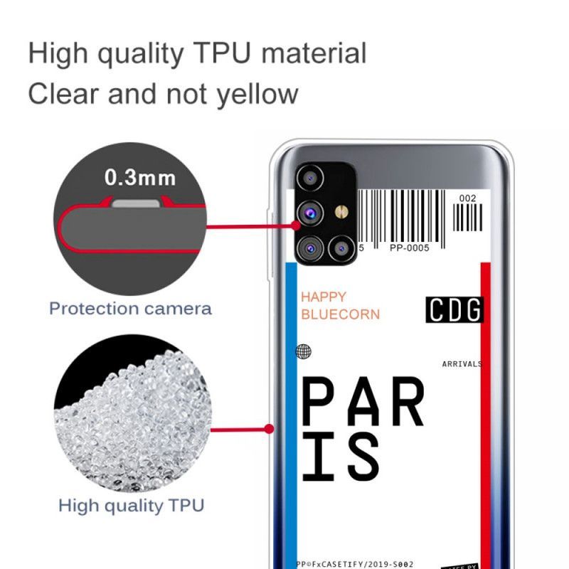 Κάλυμμα Για Samsung Galaxy M51 Κάρτα Επιβίβασης Στο Παρίσι