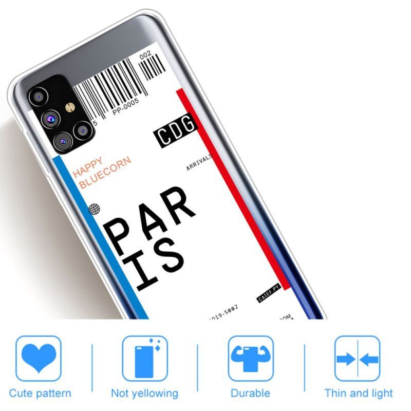 Κάλυμμα Για Samsung Galaxy M51 Κάρτα Επιβίβασης Στο Παρίσι
