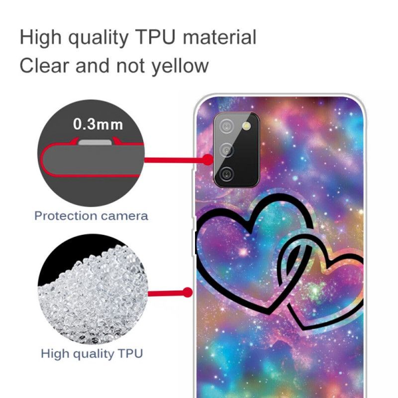 Κάλυμμα Samsung Galaxy A02s Αλυσοδεμένες Καρδιές σιλικόνης
