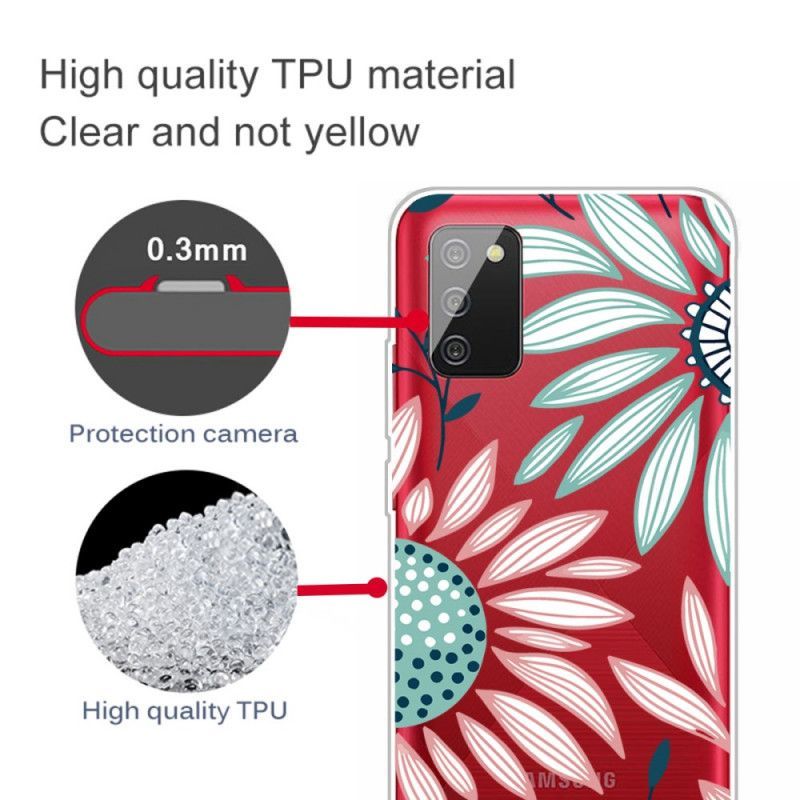 Κάλυμμα Samsung Galaxy A02s Διαφανές Ένα Λουλούδι Πρωτότυπος