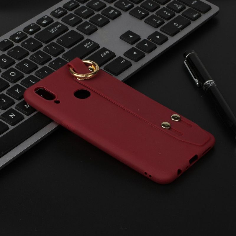 Κάλυμμα Samsung Galaxy A10s Κόκκινο Σιλικόνη Με Ιμάντα Στήριξης Πρωτότυπος