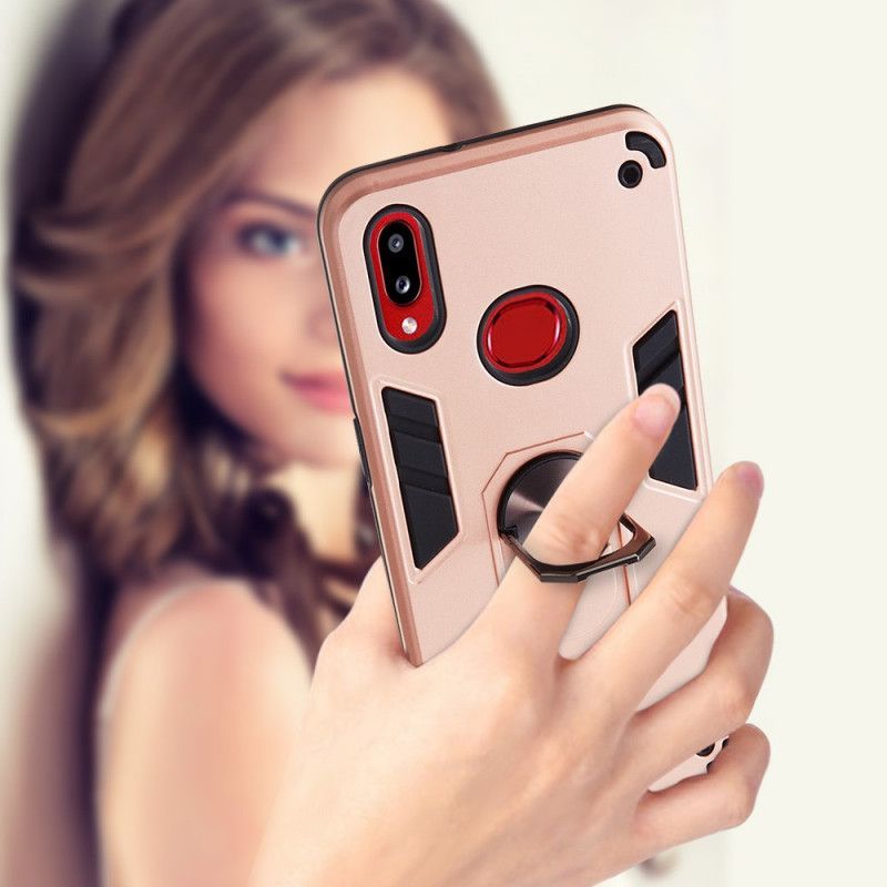 Κάλυμμα Samsung Galaxy A10s Μαύρο Αποσπώμενος Μεταλλικός Δακτύλιος Στήριξης