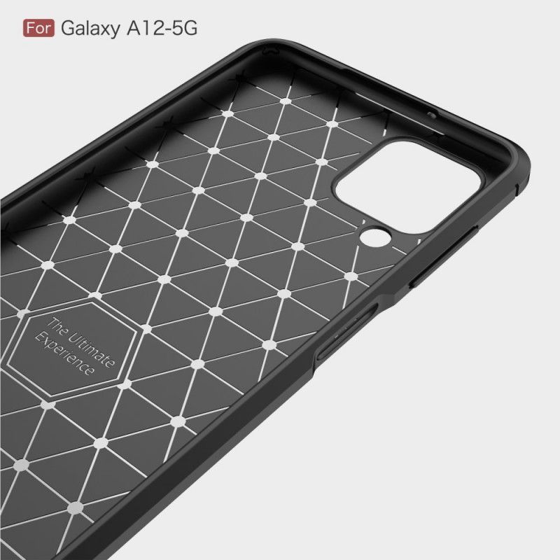 Κάλυμμα Samsung Galaxy A12 Μαύρο Βουρτσισμένη Ίνα Άνθρακα