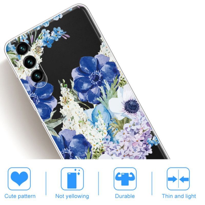 Κάλυμμα Samsung Galaxy A13 5G Ακουαρέλα Μπλε Λουλούδια Πρωτότυπος