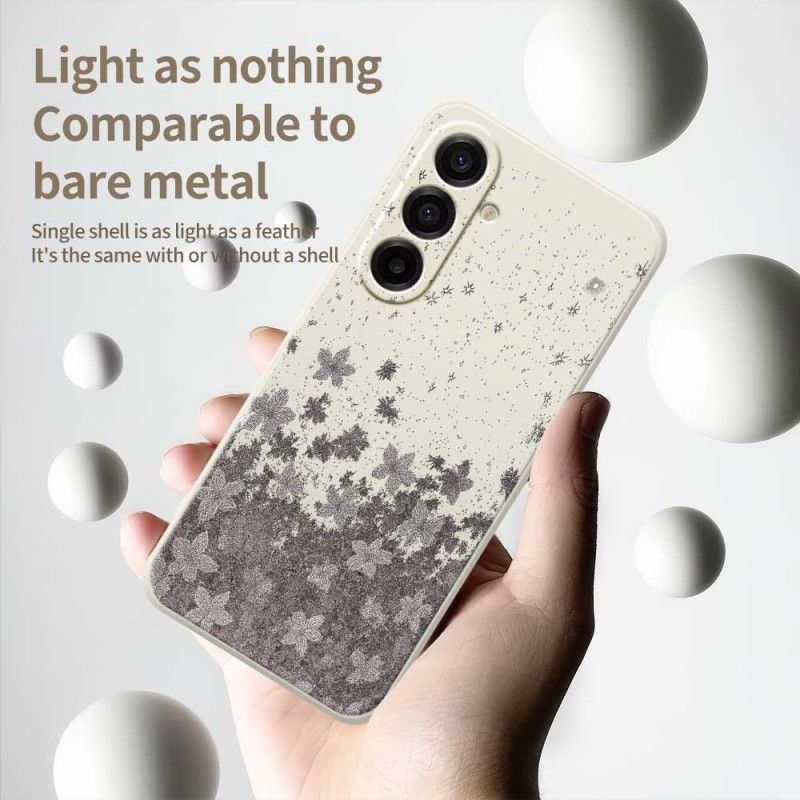 Κάλυμμα Samsung Galaxy A17 4g / 5g Γκρι Λουλούδια Σιλικόνης