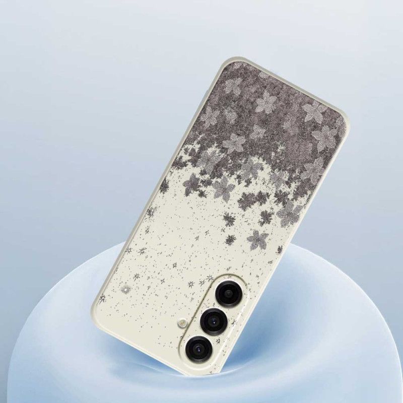 Κάλυμμα Samsung Galaxy A17 4g / 5g Γκρι Λουλούδια Σιλικόνης