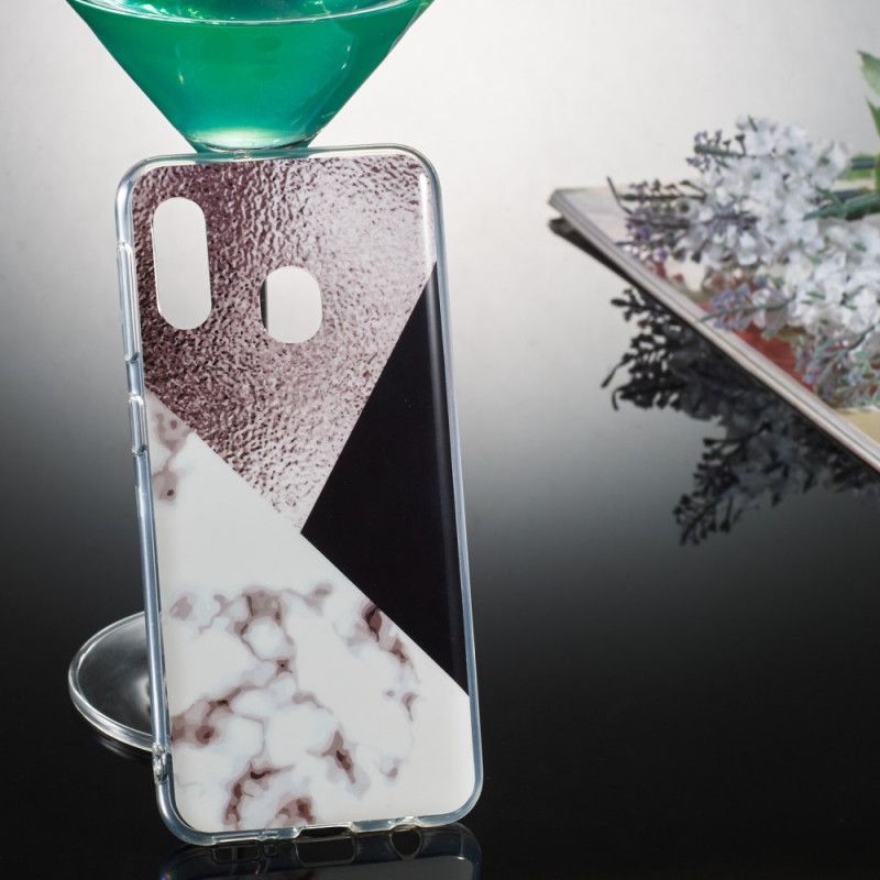 Κάλυμμα Samsung Galaxy A20e Μωβ Γεωμετρία Μαρμάρινο Εφέ