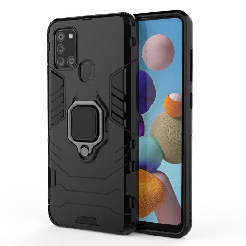 Κάλυμμα Samsung Galaxy A21s Μαύρο Ανθεκτικός Δακτύλιος