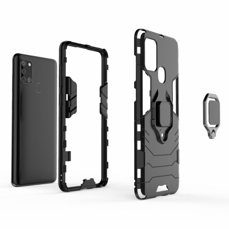 Κάλυμμα Samsung Galaxy A21s Μαύρο Ανθεκτικός Δακτύλιος