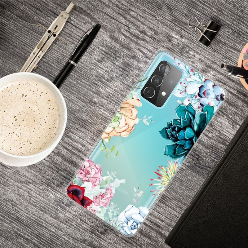 Κάλυμμα Samsung Galaxy A32 5G Λουλούδια Ακουαρέλας Χωρίς Ραφή