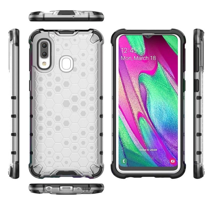 Κάλυμμα Samsung Galaxy A40 Λευκό Στυλ Κηρήθρας