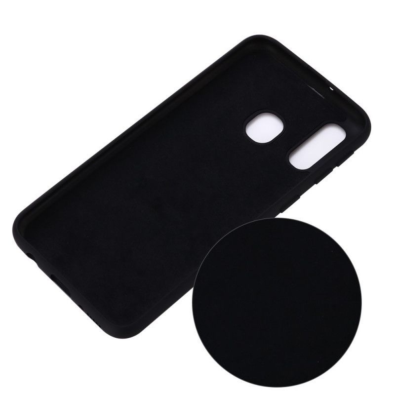 Κάλυμμα Samsung Galaxy A40 Μαύρο Σχέδιο Υγρής Σιλικόνης σιλικόνης