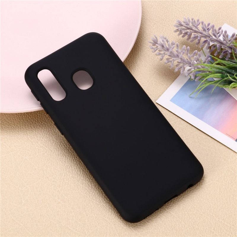 Κάλυμμα Samsung Galaxy A40 Μαύρο Σχέδιο Υγρής Σιλικόνης σιλικόνης