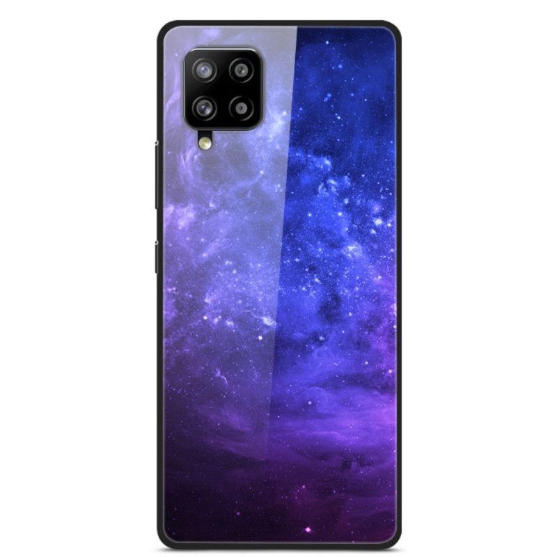 Κάλυμμα Samsung Galaxy A42 5G Σκούρο Μπλε Γυαλί Γαλαξία Και Σιλικόνη