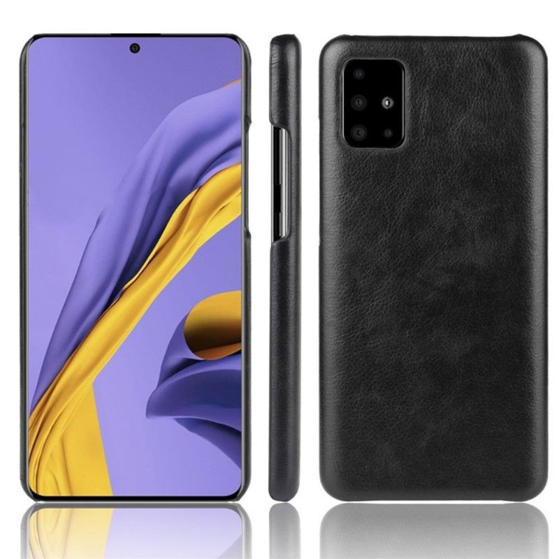 Κάλυμμα Samsung Galaxy A51 Μαύρο Εφέ Δέρματος Λίτσι