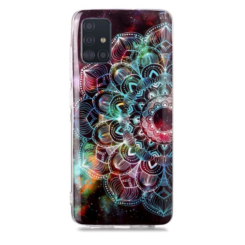 Κάλυμμα Samsung Galaxy A51 Μαύρο Φθορίζουσα Σειρά Λουλουδιών