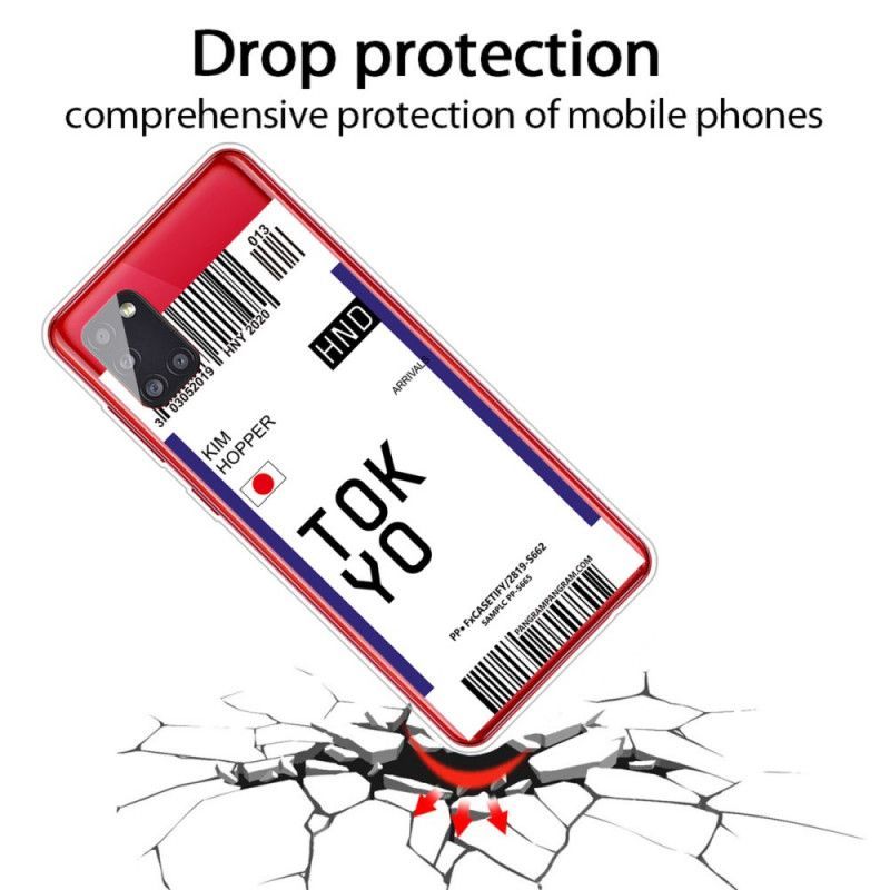 Κάλυμμα Samsung Galaxy A51 Σκούρο Μπλε Κάρτα Επιβίβασης Στο Τόκιο