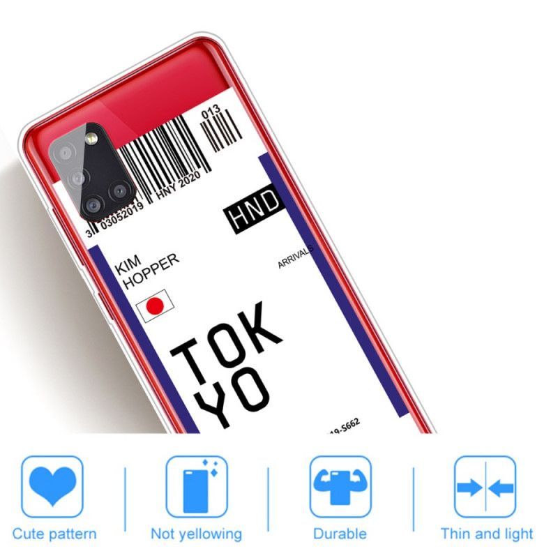 Κάλυμμα Samsung Galaxy A51 Σκούρο Μπλε Κάρτα Επιβίβασης Στο Τόκιο