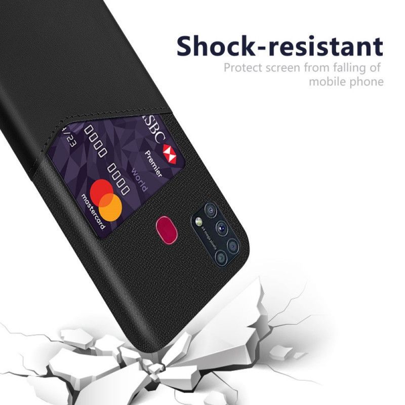Κάλυμμα Samsung Galaxy M31 Μαύρο Κάτοχος Κάρτας Ksq
