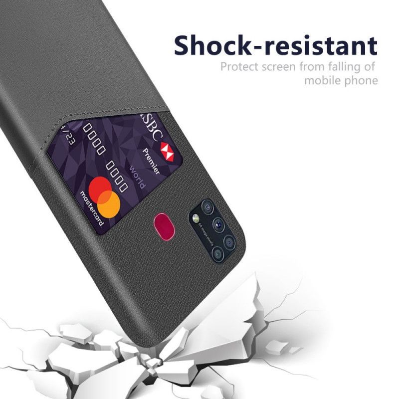 Κάλυμμα Samsung Galaxy M31 Μαύρο Κάτοχος Κάρτας Ksq