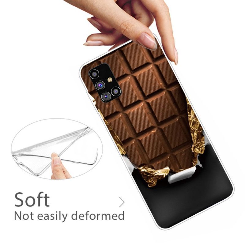 Κάλυμμα Samsung Galaxy M51 Καφέ Λάστιχο Σοκολάτας