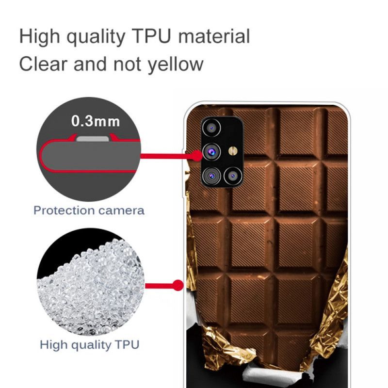 Κάλυμμα Samsung Galaxy M51 Καφέ Λάστιχο Σοκολάτας