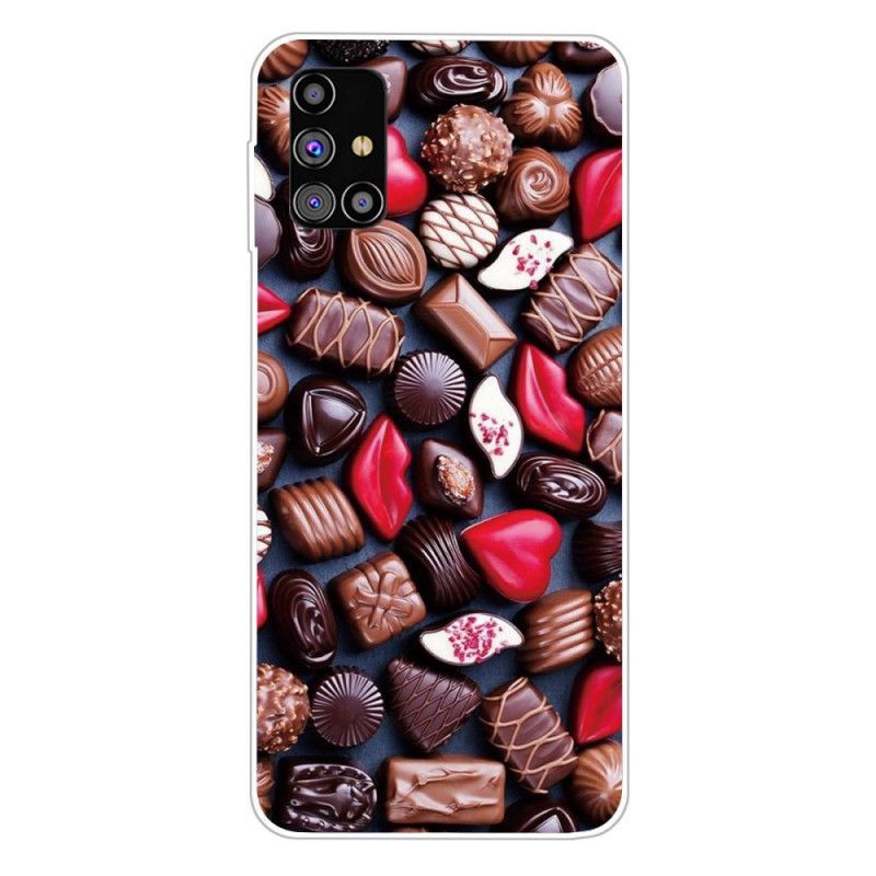 Κάλυμμα Samsung Galaxy M51 Καφέ Λάστιχο Σοκολάτας