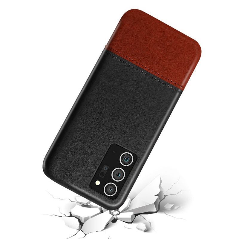 Κάλυμμα Samsung Galaxy Note 20 Ultra Μαύρο Δίχρωμο Δερμάτινο Εφέ Ksq σιλικόνης