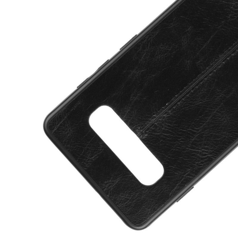 Κάλυμμα Samsung Galaxy S10 Μαύρο Δερμάτινο Εφέ Ραφής Πρωτότυπος