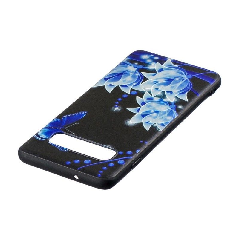 Κάλυμμα Samsung Galaxy S10 Θήκες Κινητών Μπλε Πεταλούδα Και Λουλούδια