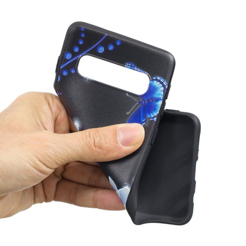 Κάλυμμα Samsung Galaxy S10 Θήκες Κινητών Μπλε Πεταλούδα Και Λουλούδια