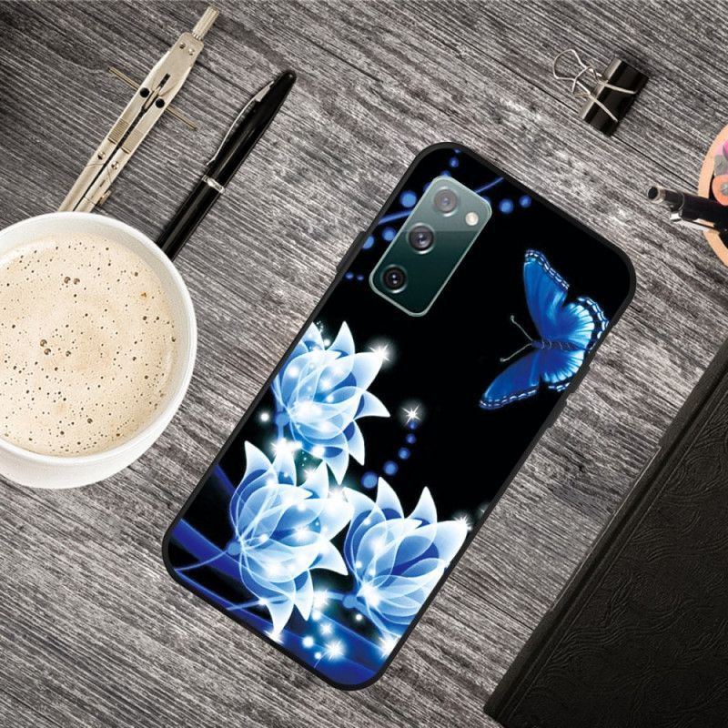 Κάλυμμα Samsung Galaxy S20 FE Θήκες Κινητών Μπλε Πεταλούδα Και Λουλούδια