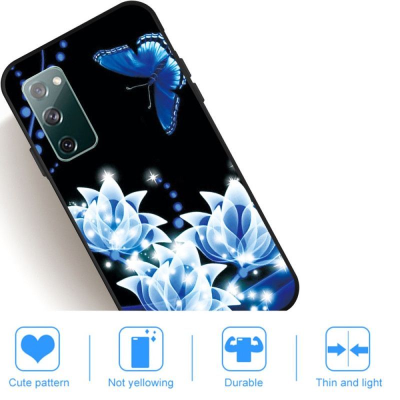 Κάλυμμα Samsung Galaxy S20 FE Θήκες Κινητών Μπλε Πεταλούδα Και Λουλούδια