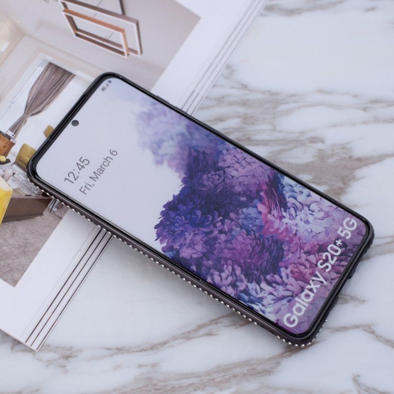 Κάλυμμα Samsung Galaxy S20 Plus / S20 Plus 5G Κόκκινο Παγιέτες Και Διαμάντια Δαχτυλιδιού