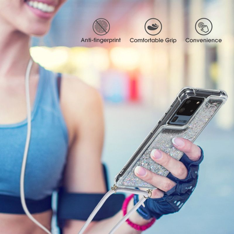 Κάλυμμα Samsung Galaxy S20 Ultra Λευκό Πούλιες Με Κορδόνι