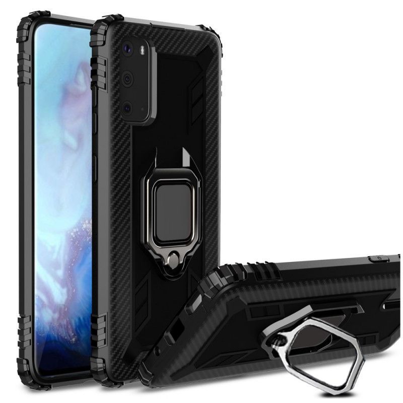 Κάλυμμα Samsung Galaxy S20 Ultra Μαύρο Δακτύλιος Και Ανθρακονήματα