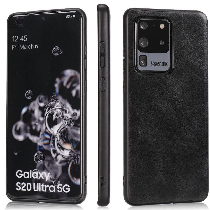 Κάλυμμα Samsung Galaxy S20 Ultra Μαύρο Εμφάνιση Δέρματος