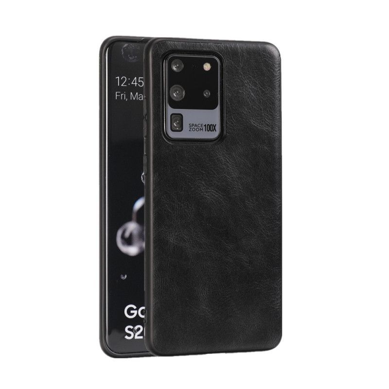 Κάλυμμα Samsung Galaxy S20 Ultra Μαύρο Εμφάνιση Δέρματος