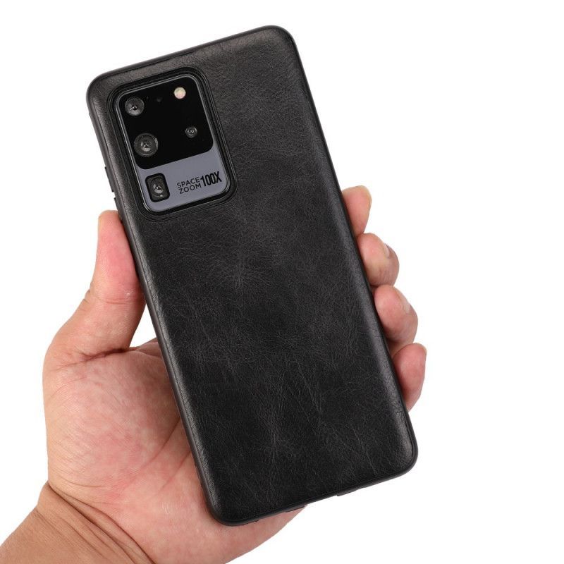 Κάλυμμα Samsung Galaxy S20 Ultra Μαύρο Εμφάνιση Δέρματος