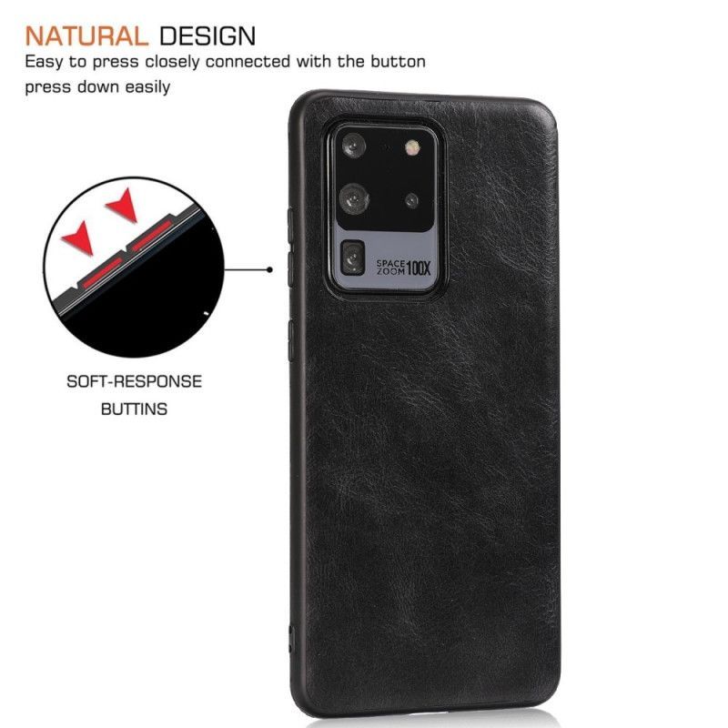 Κάλυμμα Samsung Galaxy S20 Ultra Μαύρο Εμφάνιση Δέρματος