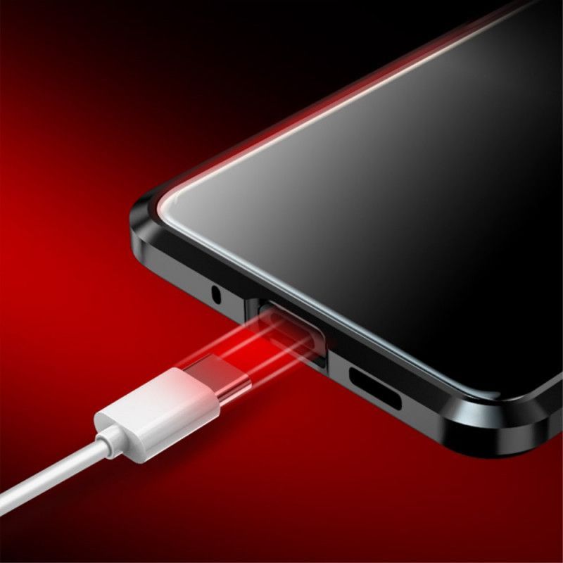 Κάλυμμα Samsung Galaxy S20 Ultra Μαύρο Μεταλλικές Άκρες Και Σκληρυμένο Γυαλί