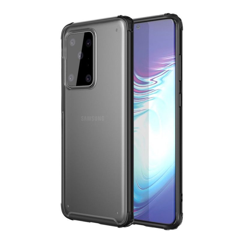 Κάλυμμα Samsung Galaxy S20 Ultra Μαύρο Χρωματιστές Άκρες Ύφανση σιλικόνης