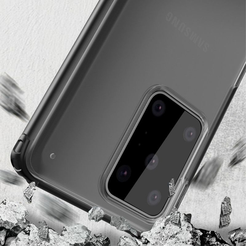 Κάλυμμα Samsung Galaxy S20 Ultra Μαύρο Χρωματιστές Άκρες Ύφανση σιλικόνης