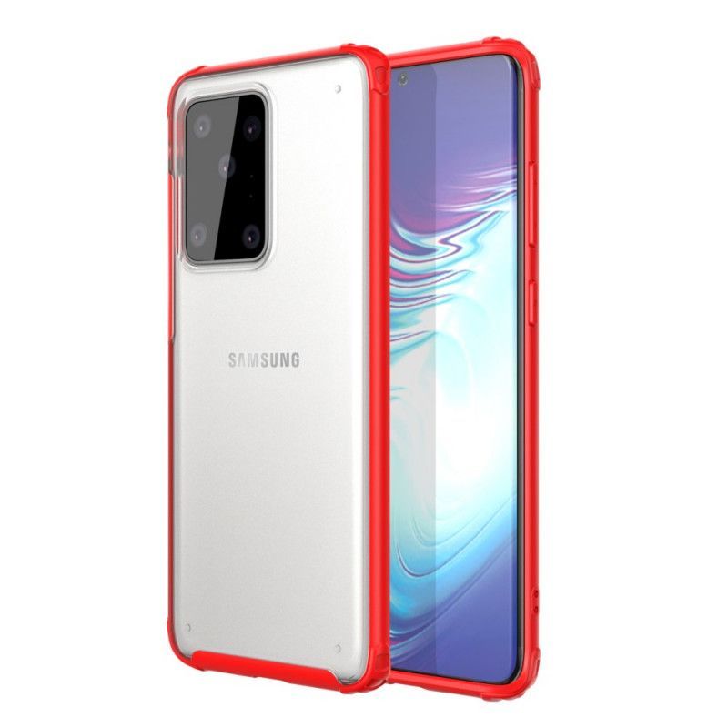 Κάλυμμα Samsung Galaxy S20 Ultra Μαύρο Χρωματιστές Άκρες Ύφανση σιλικόνης