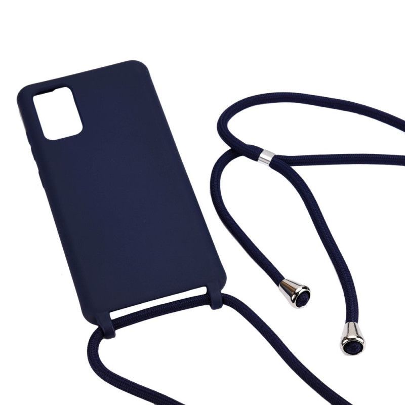 Κάλυμμα Samsung Galaxy S20 Ultra Σκούρο Κόκκινο Σιλικόνη Και Κορδόνι