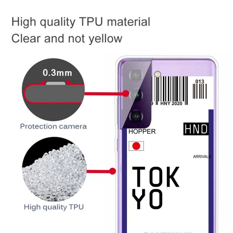 Κάλυμμα Samsung Galaxy S21 5G Μαύρο Κάρτα Επιβίβασης Στο Τόκιο
