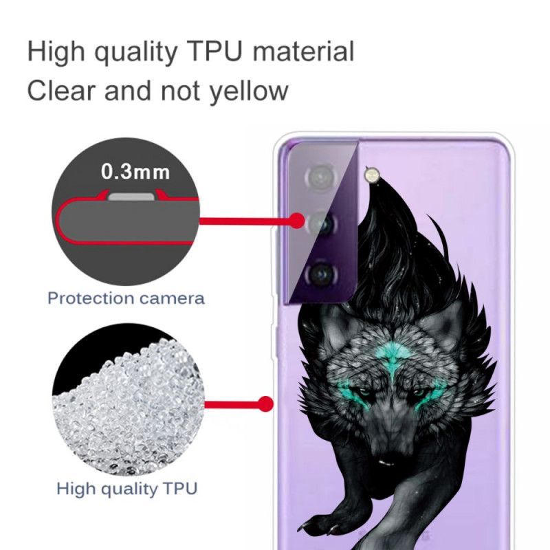 Κάλυμμα Samsung Galaxy S21 Plus 5G Γραφικός Λύκος σιλικόνης