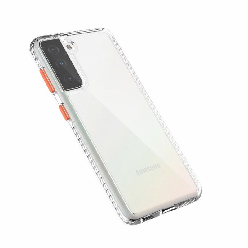 Κάλυμμα Samsung Galaxy S21 Plus 5G Μαύρο Διαφανή Χρωματιστά Κουμπιά