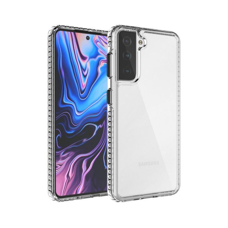 Κάλυμμα Samsung Galaxy S21 Plus 5G Μαύρο Διαφανή Χρωματιστά Κουμπιά
