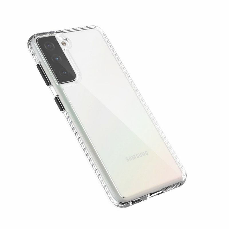 Κάλυμμα Samsung Galaxy S21 Plus 5G Μαύρο Διαφανή Χρωματιστά Κουμπιά
